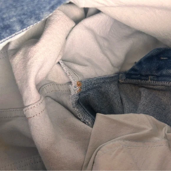 Vintage 90s rainbow stripe retro high waist denim shorts 7/8 fit 26 waist - Picture 7 of 7